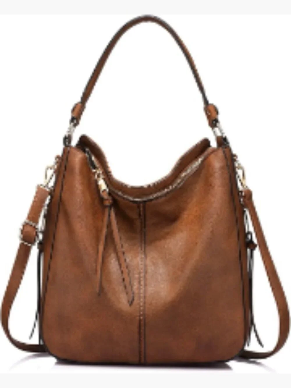 Large Hobo Crossbody Bag Faux Leather Shoulder Handbag Purse Bucket Tote